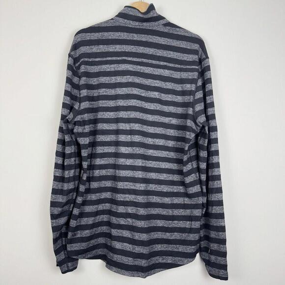 Lululemon Studio 1/2 Zip Sweatshirt Classic Stripe Heathered Black Men Sz XL Gym - Picture 6 of 13